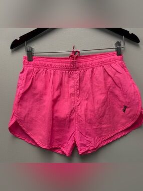 Vintage 90s Uzzi Active Wear Pink Nylon Running Shorts Side Split Lined M Unisex